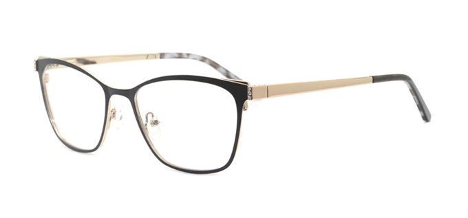 Picture of iLookGlasses OTTO - MAEGAN BLACK - RECTANGLE,METAL,OVAL,FULL-RIM,fashion,office,everyday,CAT-EYE - prescription eyeglasses online Canada